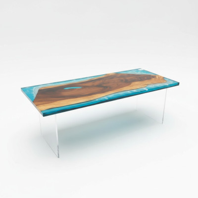 River table dining table solid tables 202x81 epoxy resin sea