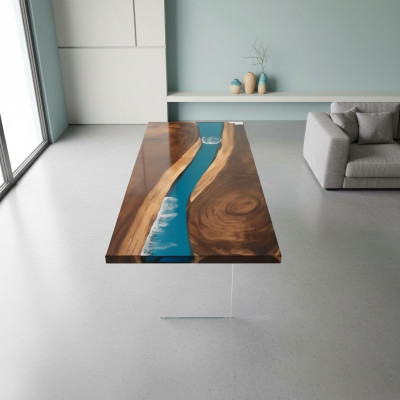 Epoxy Resin Dining Table River Table Solid 201x81 River Table New Real Wood