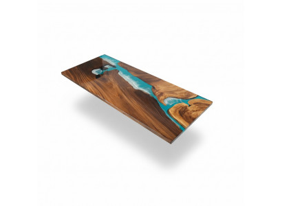 Epoxy Resin River Table Real Solid Wood Blue Water Tables Epoxy