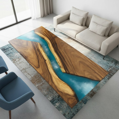 Luxury Tables Real Wood Epoxy Resin River Table Black Water Epoxy