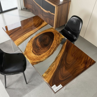 Solid Wood Furniture Dining Table Epoxy Resin Real Epoxy Table Casting Resin