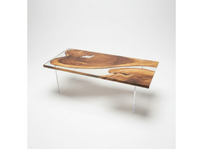 Dining table epoxy resin real wood solid furniture waterfall epoxy table
