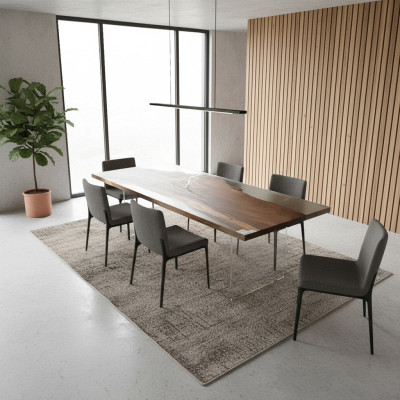 Luxury Epoxy Resin Dining Table River Table Real Wood Solid Design Tables