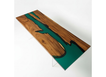 Epoxy resin dining table real wood solid furniture waterfall deco epoxy table
