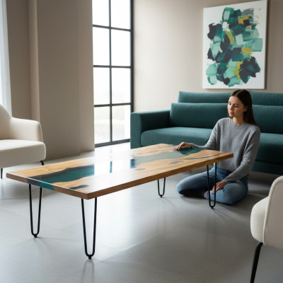 River tables dining table design table modern furniture 180x80 epoxy resin