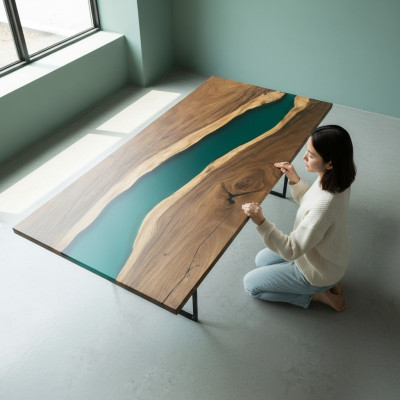 Conference Table Dining Table River Table Solid 231x110 Epoxy Resin Tables