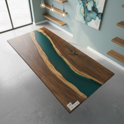 Conference Table Dining Table River Table Solid 231x110 Epoxy Resin Tables