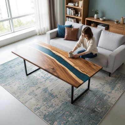Dining Table Epoxy Resin New Tables 201x81 River Table Real Wood