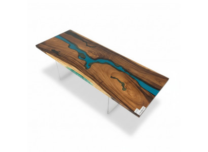 Epoxy resin dining table real wood solid furniture deco waterfall epoxy table