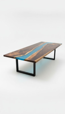 Modern tables dining table design resin table sea river furniture 220x90