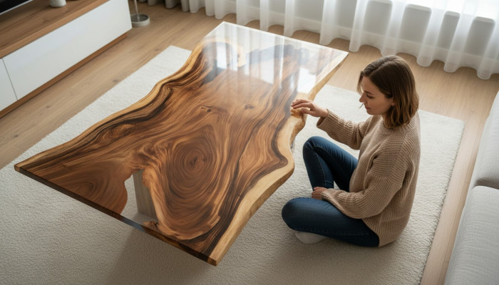 Epoxy Resin Dining Table River Table Real Wood Solid Tables 200x90
