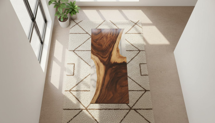Dining Table Sea Water River Real Wood River Table 180x80 Tables Epoxy Resin New