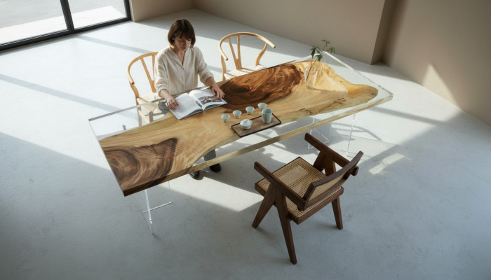 Epoxy Resin Dining Table River Table Solid Wood Tables 200x90 River Table New