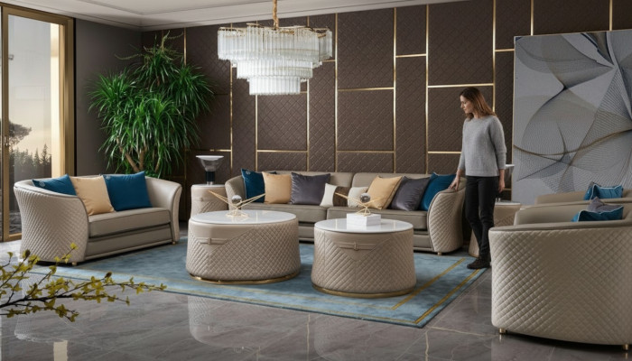 Luxury Furniture Sofa Suite Couch Sofa Upholstery 421 Seater with 2x Coffee Table 5pcs.