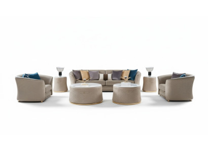 Luxury Furniture Sofa Suite Couch Sofa Upholstery 421 Seater with 2x Coffee Table 5pcs.