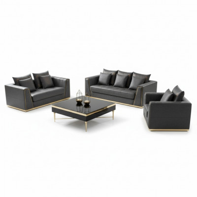 Luxury furniture sofa set couch sofa upholstery 3 2 1 seater with coffee table