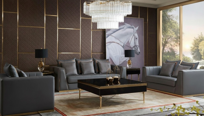 Sofa set 321-seater design sofas upholstery couches leather decor relax