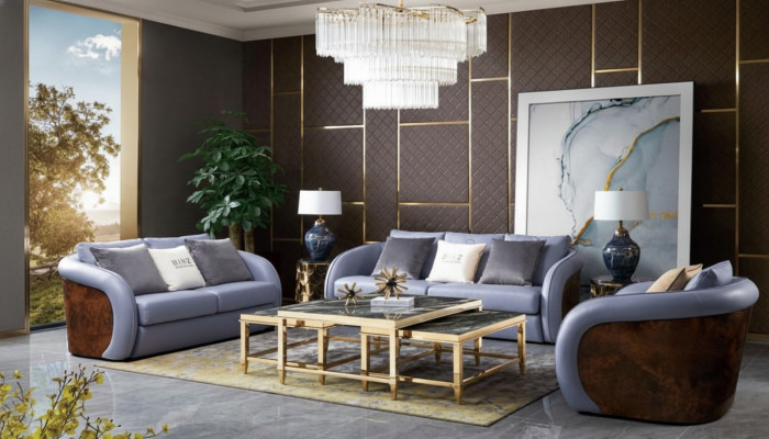 Luxury living room furniture sofa set leather sofa couch upholstery set design