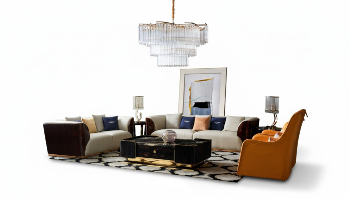 Complete sofa set 4-piece set coffee table sofa seating furniture leather couches