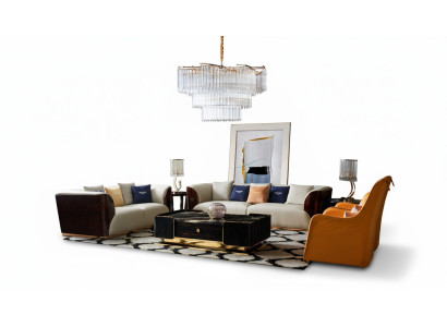 Complete sofa set 4-piece set coffee table sofa seating furniture leather couches