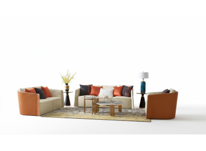Leather sofa couch upholstery 5-piece living room set suite couch set