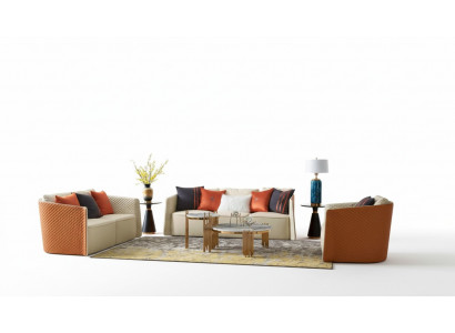 Leather sofa couch upholstery 5-piece living room set suite couch set