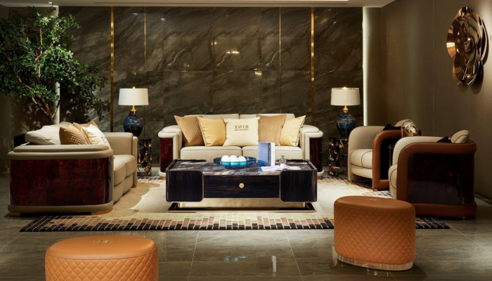 Luxury Living Room Suite 5-Piece Set Leather Sofa Couch Upholstered Sofa