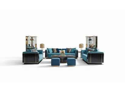 Luxury living room furniture velvet sofa couch set coffee table designer