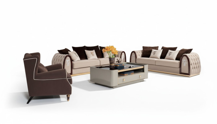 Complete sofa set 431 seat cushion couches noble luxury living room furniture