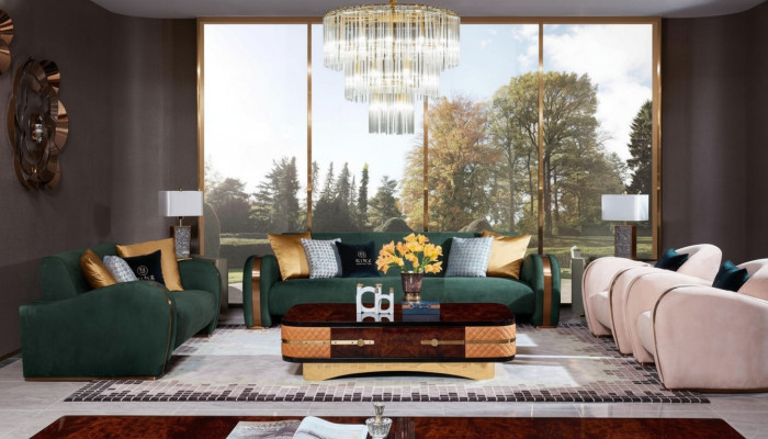 Luxury Sofa Suite 4-piece Set Sofa Leather Sofa Upholstered Chesterfield Couch Sofas