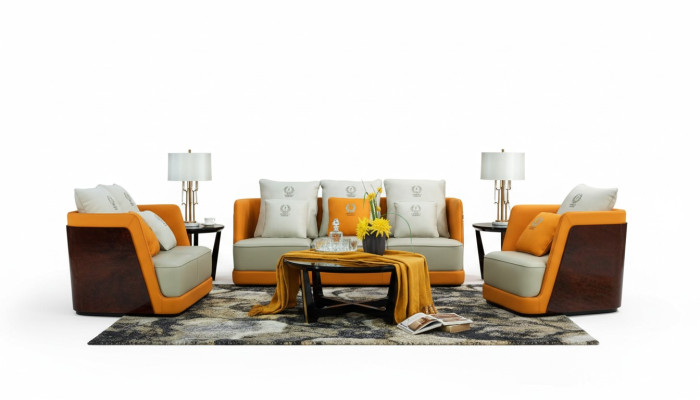 Living landscape sofa upholstery sofa set 321 seater coffee table 4-piece set