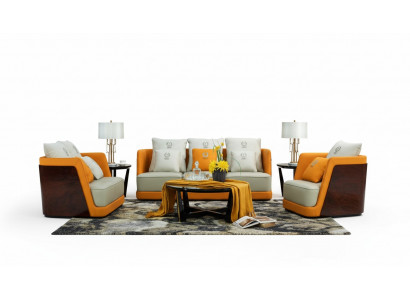 Living landscape sofa upholstery sofa set 321 seater coffee table 4-piece set