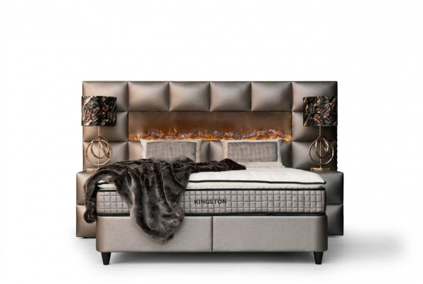 Bed 2x Nightstand 3 pcs. Bedroom Set Design Modern Luxury Bed Frame