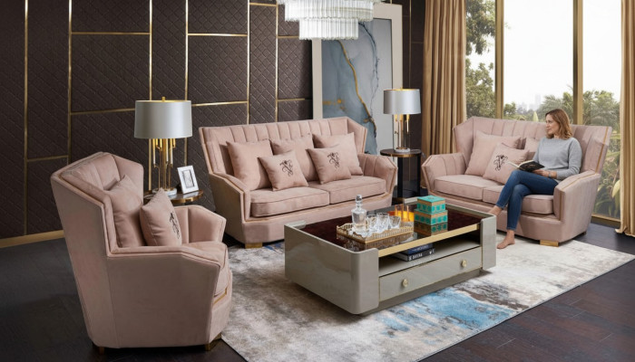 Luxury Furniture Sofa Set Couch Sofa Upholstered 321 Seats Coffee Table Couches
