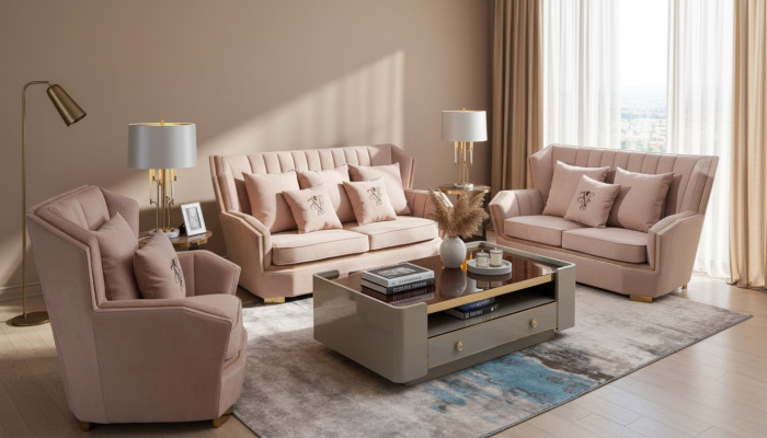 Luxury Furniture Sofa Set Couch Sofa Upholstered 321 Seats Coffee Table Couches