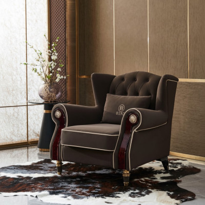 Noble Design Chesterfield Upholstered Armchair TV Seat Club Lounge Textile Luxury