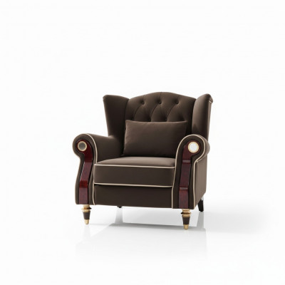 Noble Design Chesterfield Upholstered Armchair TV Seat Club Lounge Textile Luxury
