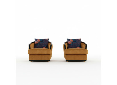 Design armchair, textile luxury TV couch, 1-seater sofa, relax lounge club upholstery