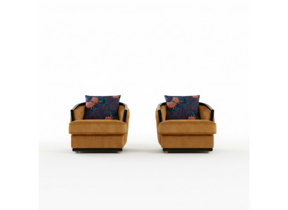 Design armchair, textile luxury TV couch, 1-seater sofa, relax lounge club upholstery