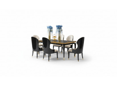 Design dining room chair set metal tables armchair 4x chairs table ensemble 4-piece set.