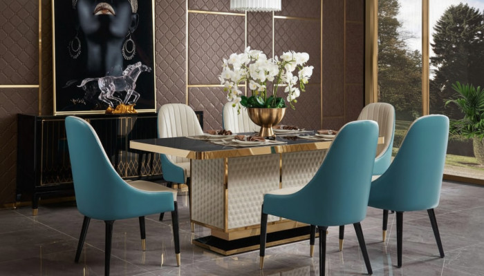 Dining Room 1x Chair Set Seat Real Chairs Upholstered Designer Wooden Armchair New