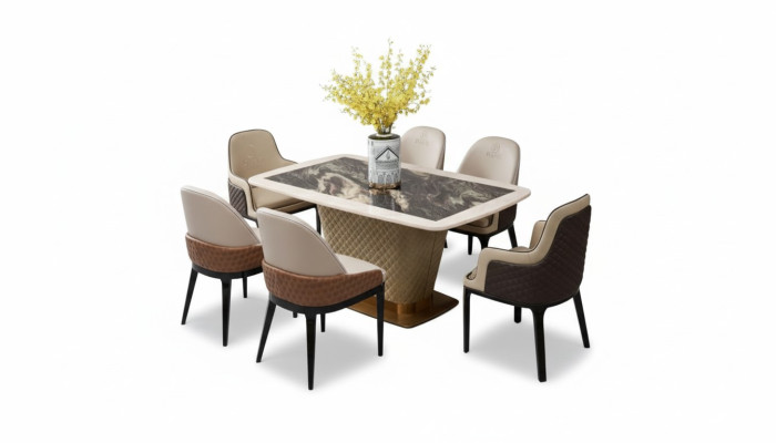 Complete dining room set table 4x armchairs luxury dining set