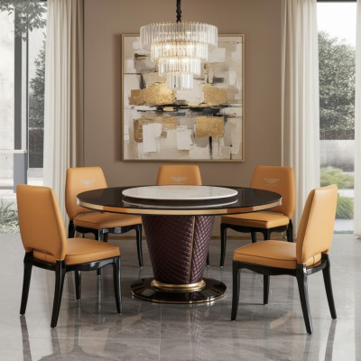 Designer dining room chair set tables armchair 4x chairs table set group