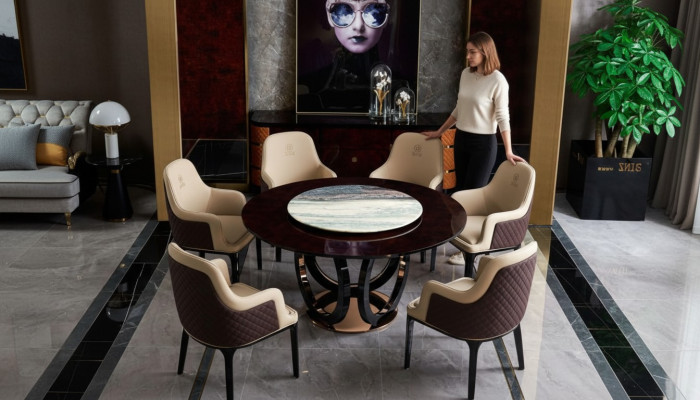 Group dining table chair living room set tables upholstered wood chair