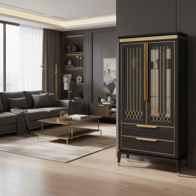 Glass showcase bar cabinet house cabinets wall shelf wood display cabinet furniture living room