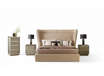 Bedroom hotel beds double bed design wood fabric beds 180x200cm