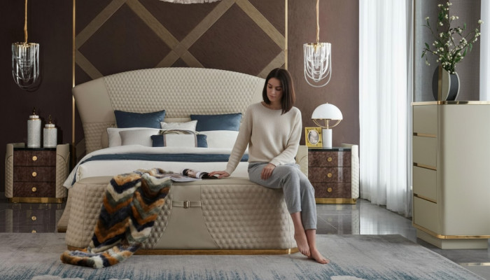 Bed Leather Bedroom Furniture Luxury Modern Beds 3-piece Set Box Spring