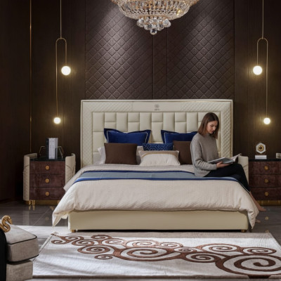 Bed bedroom design beds nightstands luxury furniture 3-piece set