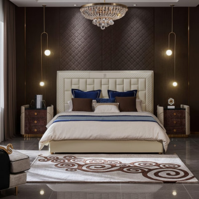 Bed bedroom design beds nightstands luxury furniture 3-piece set
