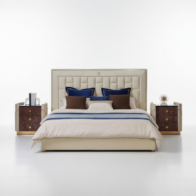 Bed bedroom design beds nightstands luxury furniture 3-piece set